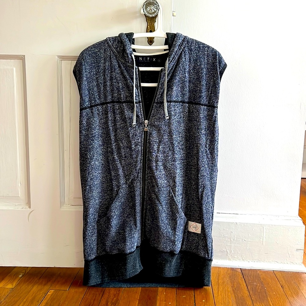 Comfy hooded athleisure vest, Kinetix Casual Luxury